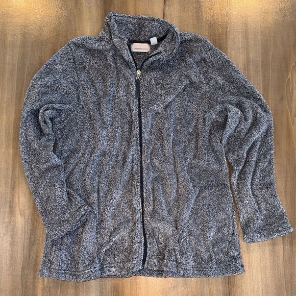 stan herman Sweaters - Stan Herman Cozy Heathered Zip Up Sweater Cardigan Lounge Layer